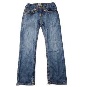 Y2K True Religion Kids Denim Jeans Blue‎ Distressed Stitching Size 6